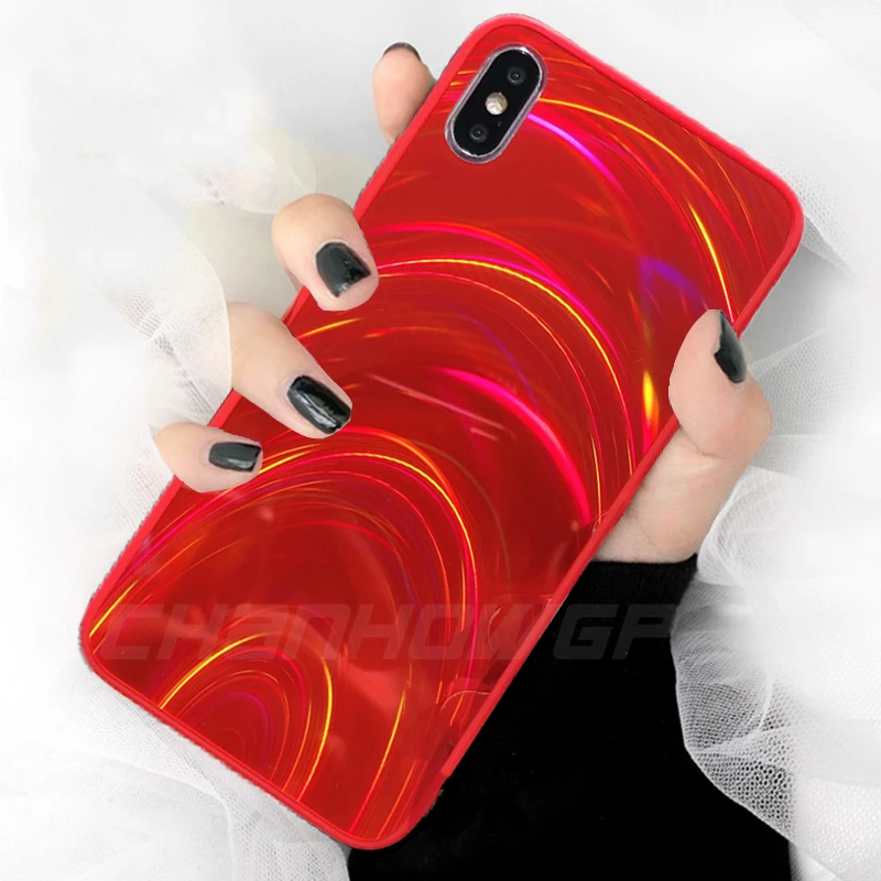 Цветной зеркальный чехол для iPhone 11 Pro Max 2019 XR XS MAX X 6 6s 7 8 Plus + Мягкий силиконовый