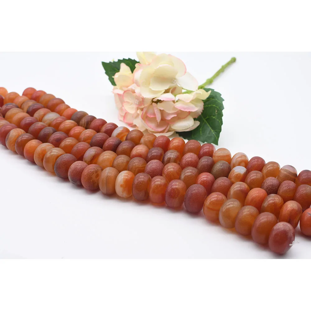 

24mm Natural Frosted surface Candy color abacus shape Agate stone beads For DIY Bracelet Necklace Jewelry Making Strand 15"
