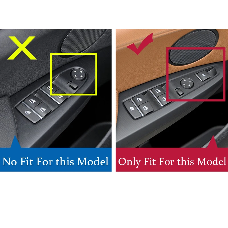 

Car Styling Inner Door Window Glass Lifter panel Switch Button Cover Trim For BMW X3 X4 F25 F26 Accessories 2014- 4pcs