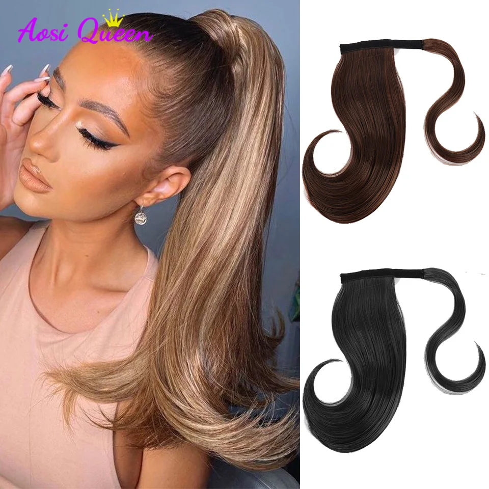 

Длинный синтетический хвост AS, термостойкий черный и коричневый конский хвост