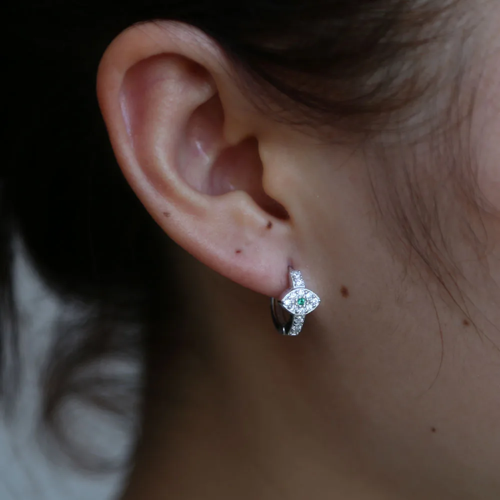 Нежный 925 стерлингового серебра глаз женские серьги-кольца золото/серебро Цвет