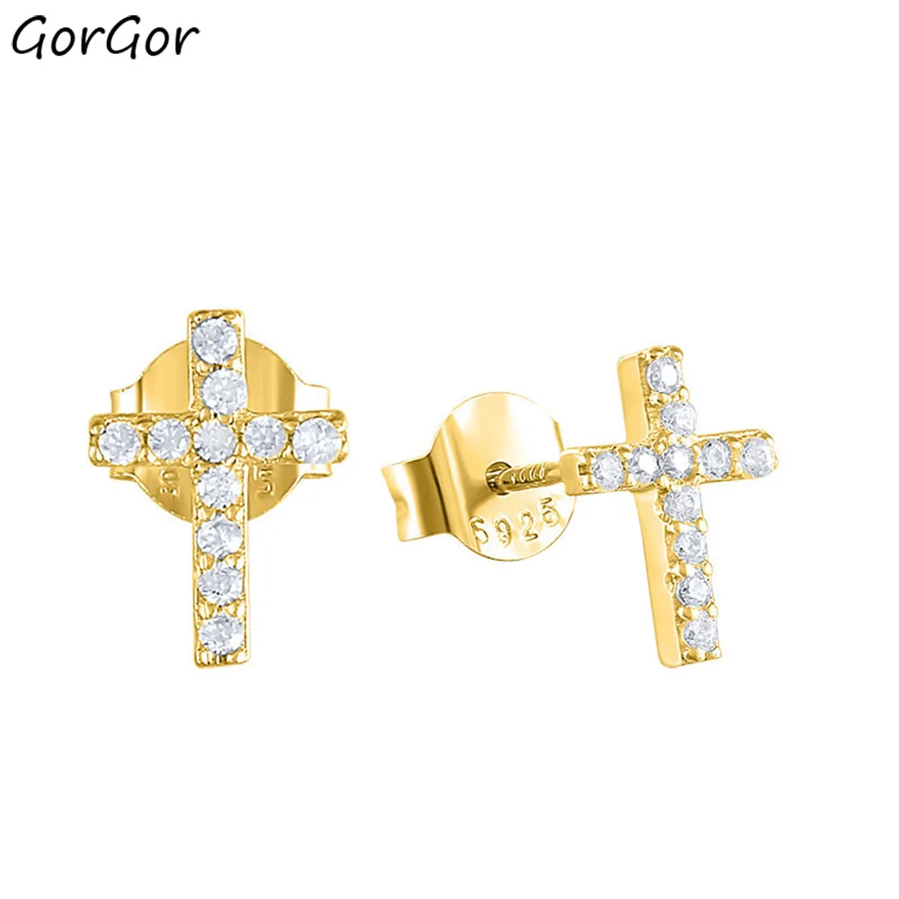 

GorGor Clip Earrings Women 925 Sterling Pattern Cross Mosaic Zirconia Classic Individuality Anniversary Jewelry 60202247500