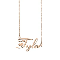 name necklace tyler personalised stainless steel gold for women choker alphabet letter pendant girls mom jewelry gift