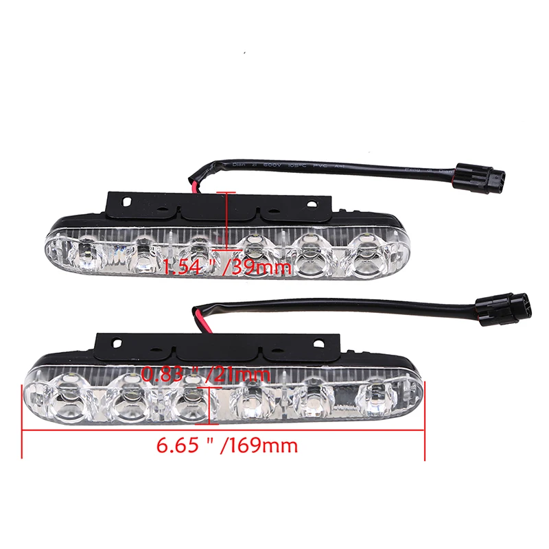 POSSBAYUniversal 6/9 LED s Автомобильные дневные ходовые огни DRL DC 12 15V Светодиодные белые