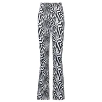 flared pants zebra stripes print skinny fashion women high waist zebra bell bottom trousers for leisure