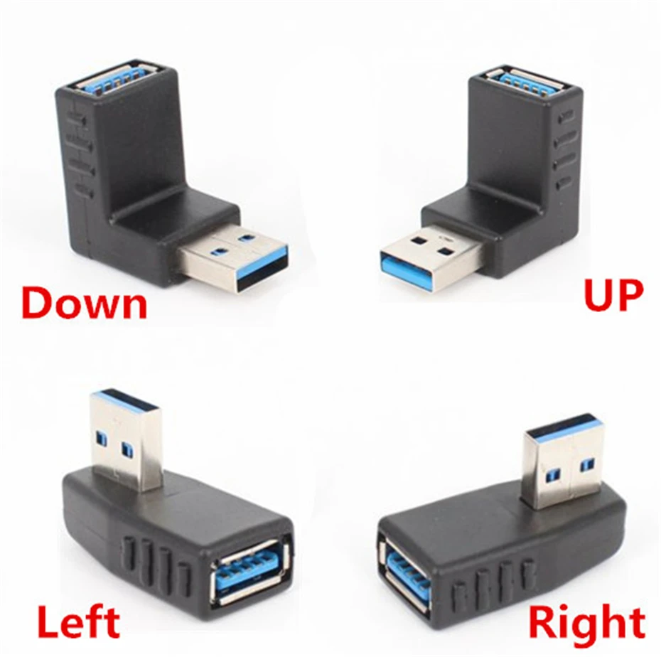 Адаптер USB 3 0 с левым/вертикальным/правым углом 90 градусов Удлинительный кабель