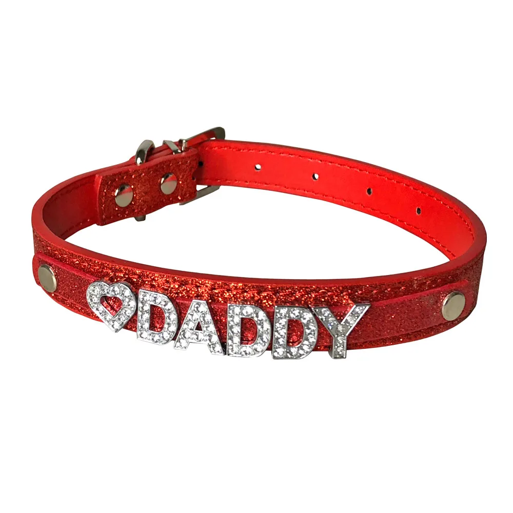 Red neck Daddy Dom DDLG/кожаный ошейник ABDL - Окраска металла: Red neck