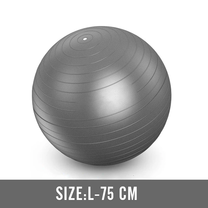 Gray75cm Мужские фитболы с защитой от взрыва 55 см-75 см, мяч для спортзала, профессиональный Пилатес, Йога, фитнес-баланс, стабильный мяч, поддерживает 2200lbs - Цвет: Gray75cm
