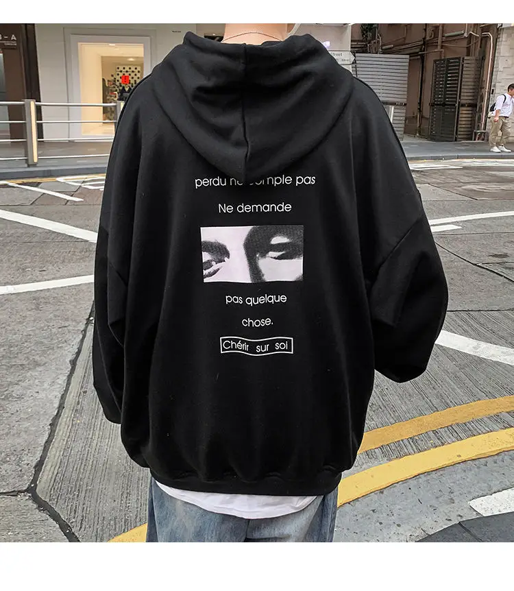 

new autumn winter hoodie men Korean version of loose men with fleece and thick students INS hooded coat men's wear bape hoodie