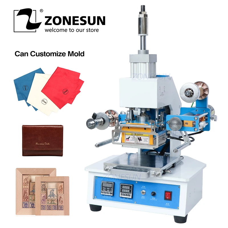ZONESUN ZSP-890E пневматическая штамповочная машина для сгибания кожаных логотипов