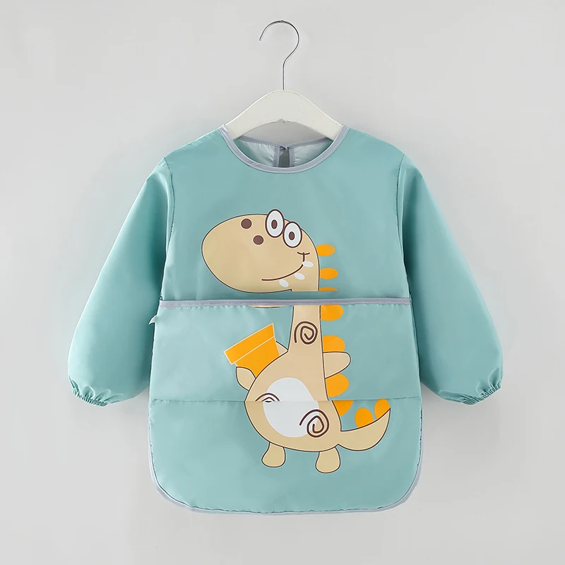Cute Cartoon Baby Accessories Bibs Waterproof Colorful Infant Bib Full Long Sleeve Gown Children Apron Coverall Feeding Drawing newborn socks for babies