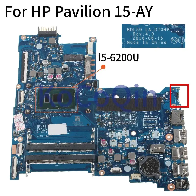 Материнская плата для ноутбука HP Pavilion 15 AY I5 6200U материнская BDL50 LA D704P DDR4 без