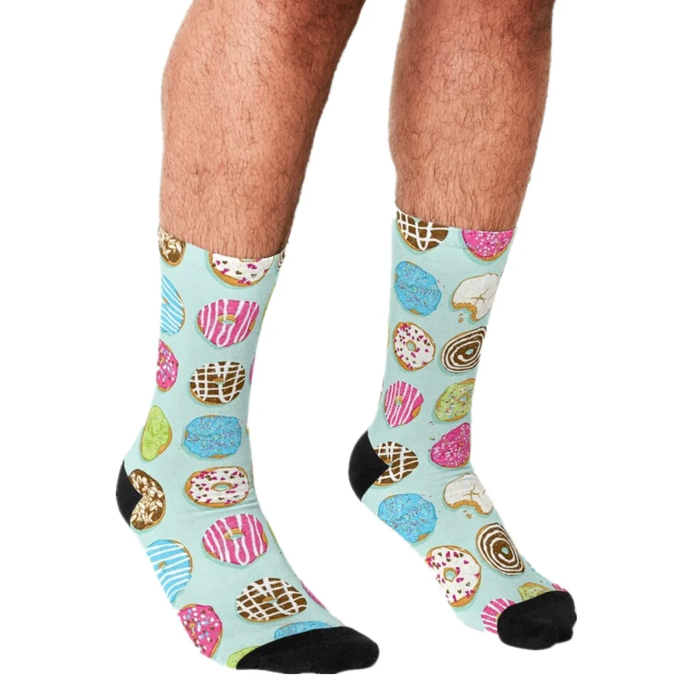 

Funny Socks Men harajuku The meadow in yellow and blue Socks Printed Happy hip hop Novelty Skateboard Crew Casual Crazy Socks