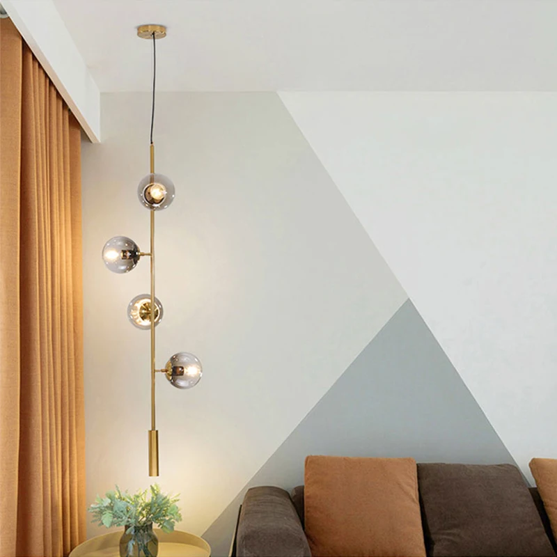 Nordic подвесной светильник Обеденная Стекло мяч Современная Гостиная Бар