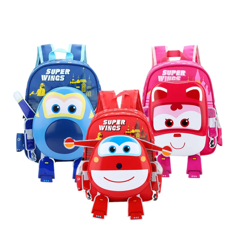 

2019 children's backpack 3D Cartoon Plush Super Wings kindergarten Schoolbag Animal Kids plush Backpack School Bags Girls Boys