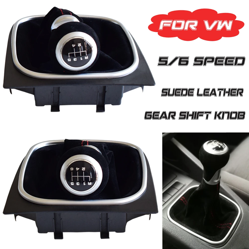 5 6 скоростей для Volkswagen VW Golf MK5 MK6 R32 GTI 2004-2009 эксклюзивная замшевая кожаная ручка