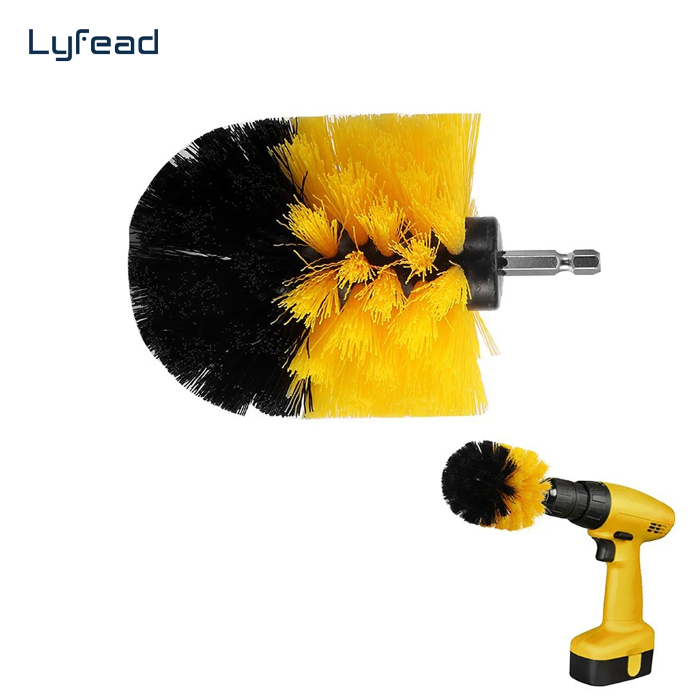 

Lyfead Drill Brush Electric Scrubber Brush Kit Plastic Round Cleaning Brush For Carpet Glass Car Tires Nylon Brushes 2/3.5/4''