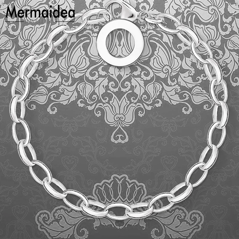 Очаровательные браслеты круглые с застежкой лобстером посеребренные модные