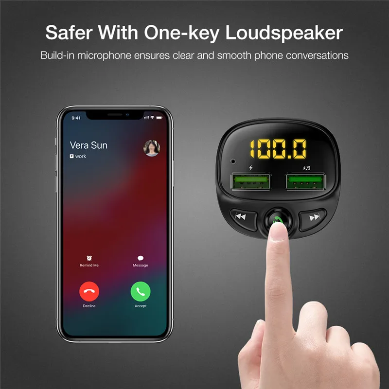 FM-трансмиттер KORSEED с Bluetooth 5 0 и двумя USB-портами | Автомобили мотоциклы