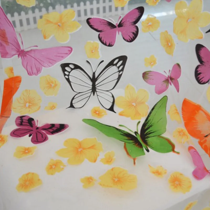 Большая Бабочка тюль для спальни гостиной цветы полупрозрачный Цветочный Тюль