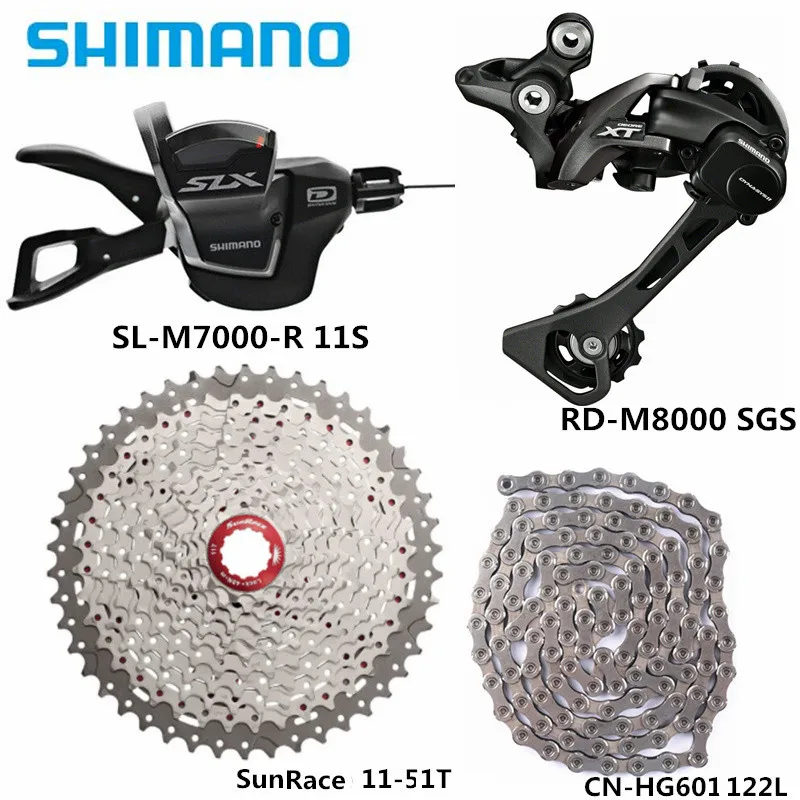 Shimano XT M8000 SLX M7000 11 скоростной групповой набор для горного велосипеда SunRace Sunshine