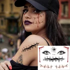 Сексуальная временная татуировка Хэллоуин поддельная Татуировка террор рана тату для макияжа лица и глаз Реалистичная Татуировка крови травма шрам тату стикер