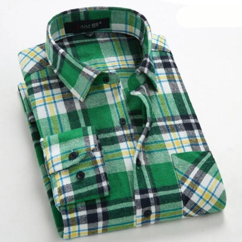 Men Long Sleeve Grind Plaid Printed Casual Shirts Mixed Color Comfotable Breathable Single Breasted Vestido Cloth | Мужская одежда