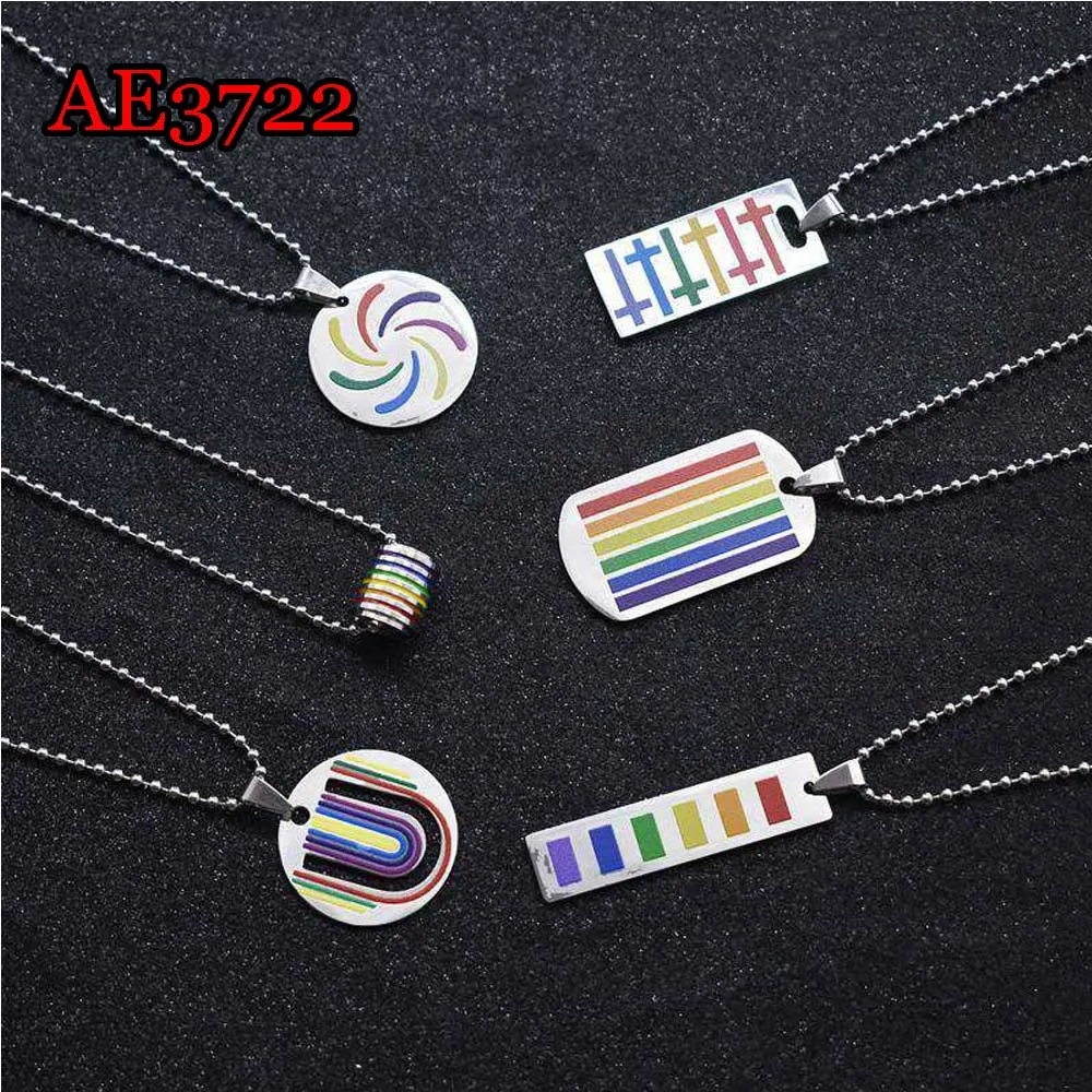 Разноцветное популярное ожерелье для мужчин и женщин длинная Радужная короткая