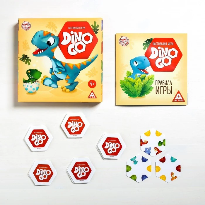 Настольная игра-пазлы Dino Go 61 тайл | Игрушки и хобби