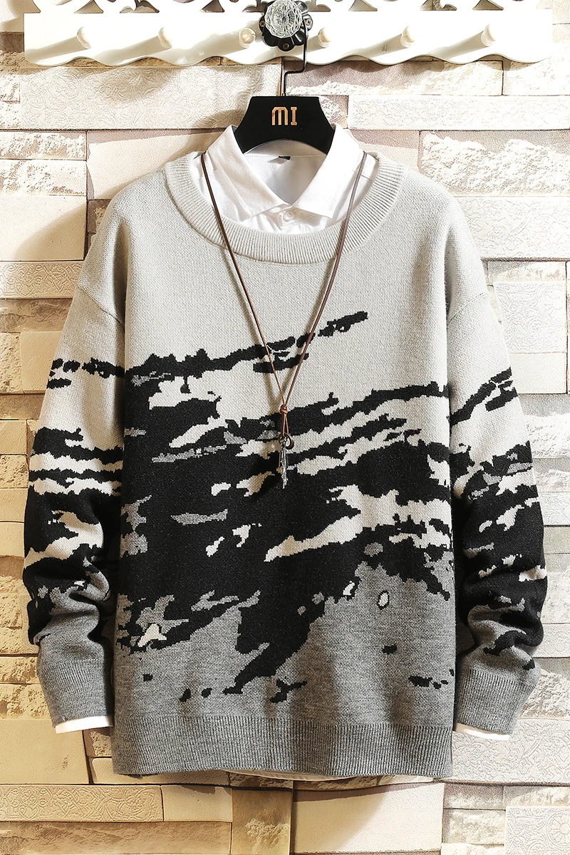 

The new autumn/winter 2020 Japanese plus-size M-5XL turtleneck sweater original casual fashion sweater contrast color Korean ver