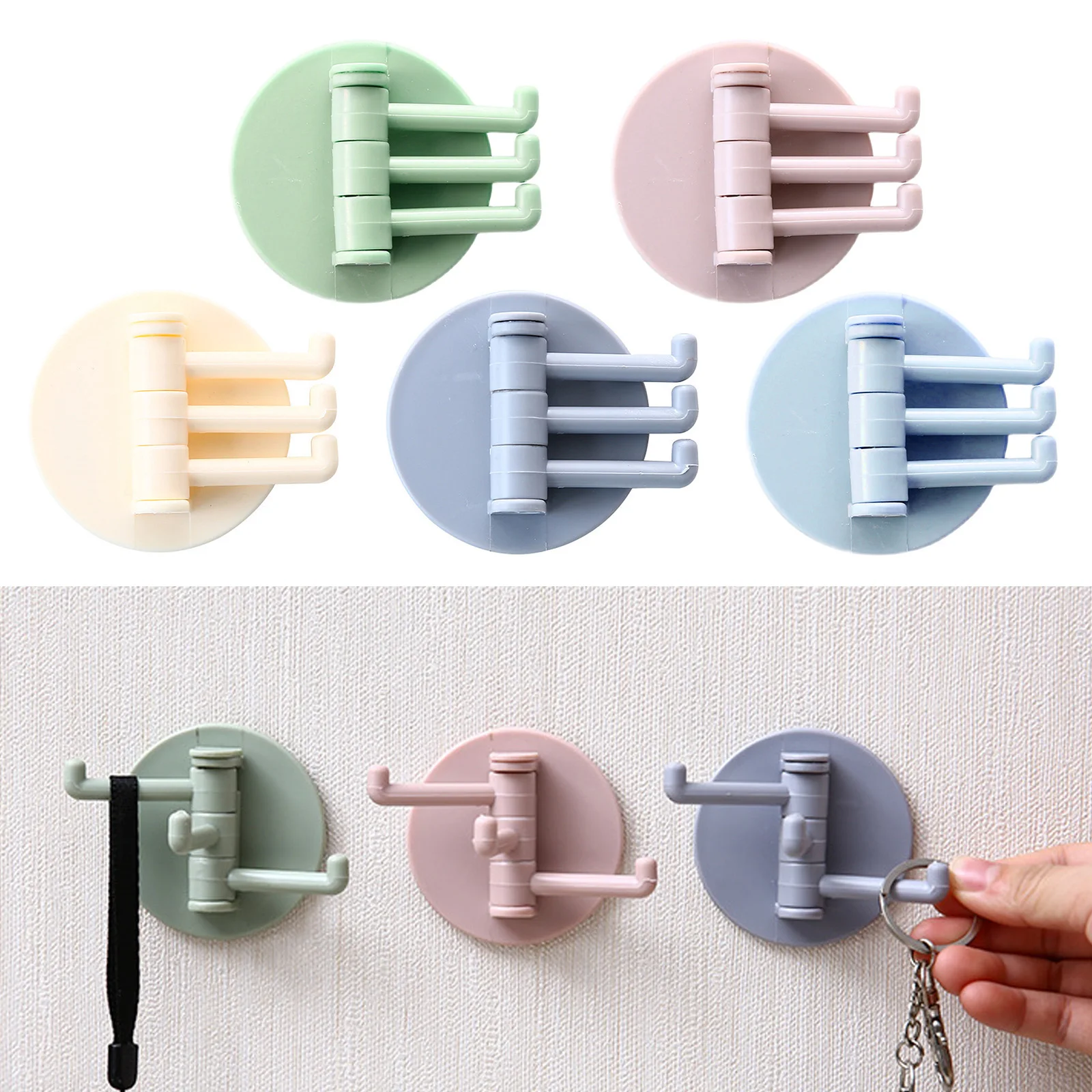 

Self Adhesive Kitchen Wall Door Hook Key Holder Rack Towel Hanger Bathroom Rack Hooks Aluminum Multi-Purpose Storage Hooks