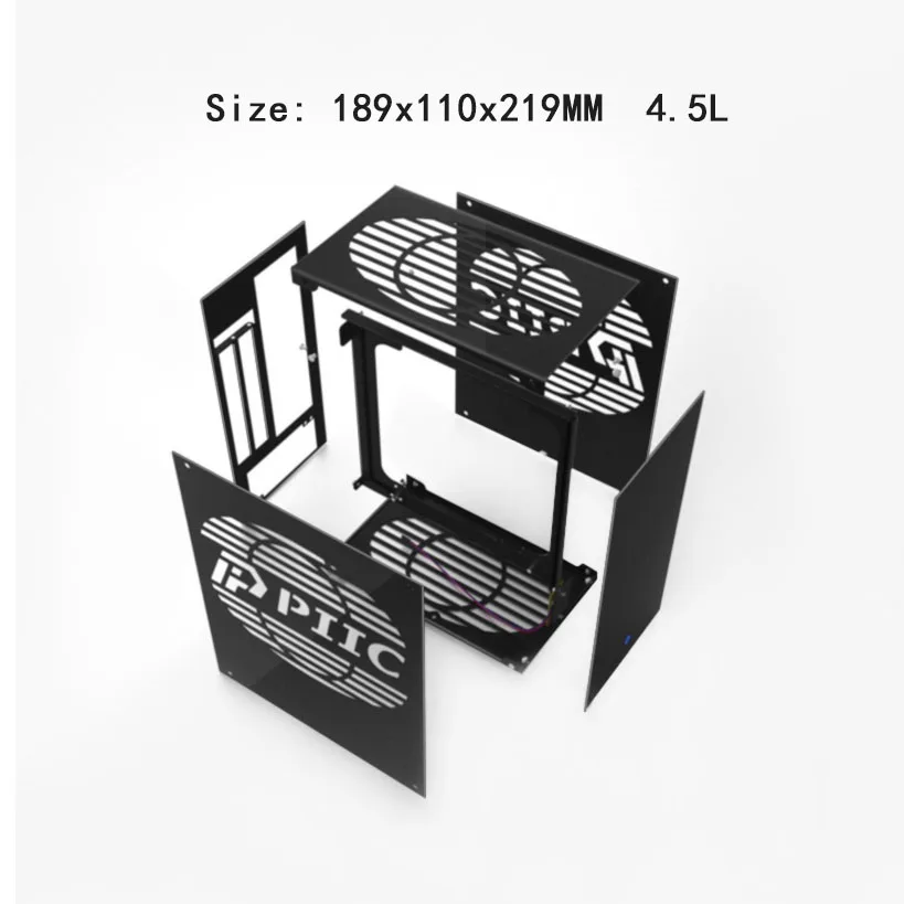 Чехол для ПК ITX полностью алюминиевый мини-безопасный корпус с поддержкой 1U FLEX PSU