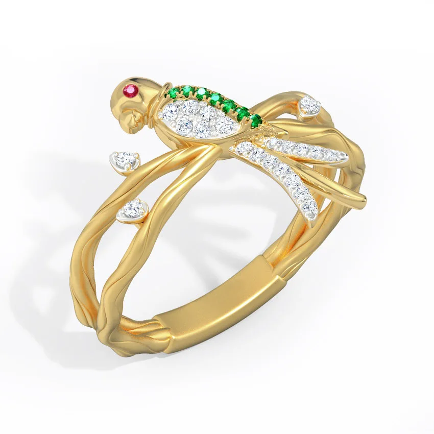 Циркониевое Птичье дерево медное кольцо Модные Необычные забавные аксессуары