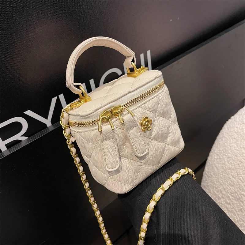 Роскошная мини-коробка из искусственной кожи сумка-слинг через плечо с короткими