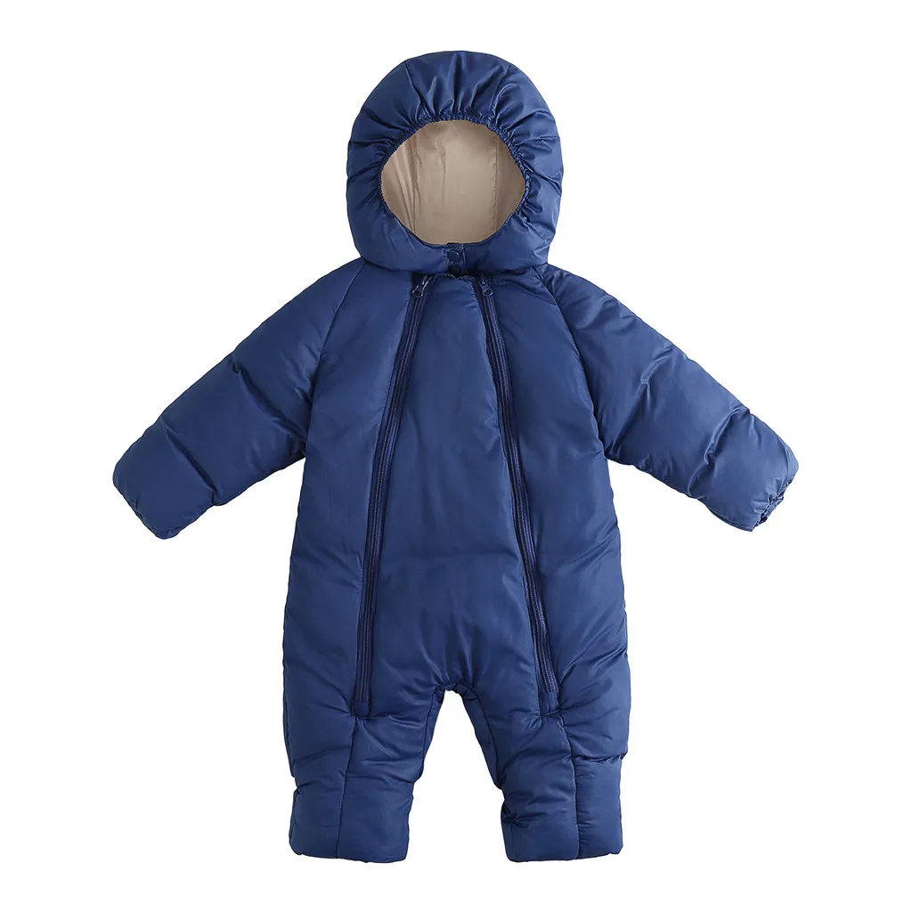 Комбинезоны для малышей зимний комбинезон на молнии детей Зимний с капюшоном