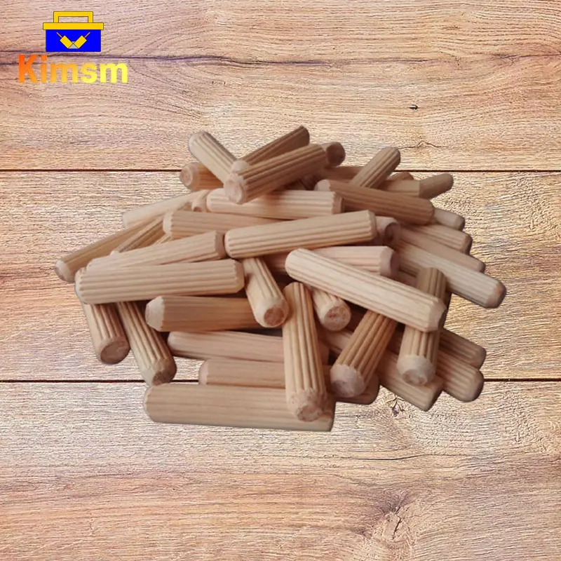 

100PCS M6*40 M8*40 M10*60 MM Wooden Dowel Cabinet Drawer Round Fluted Wood Craft Pins Rods Set Furniture Fitting Woodworking Pin