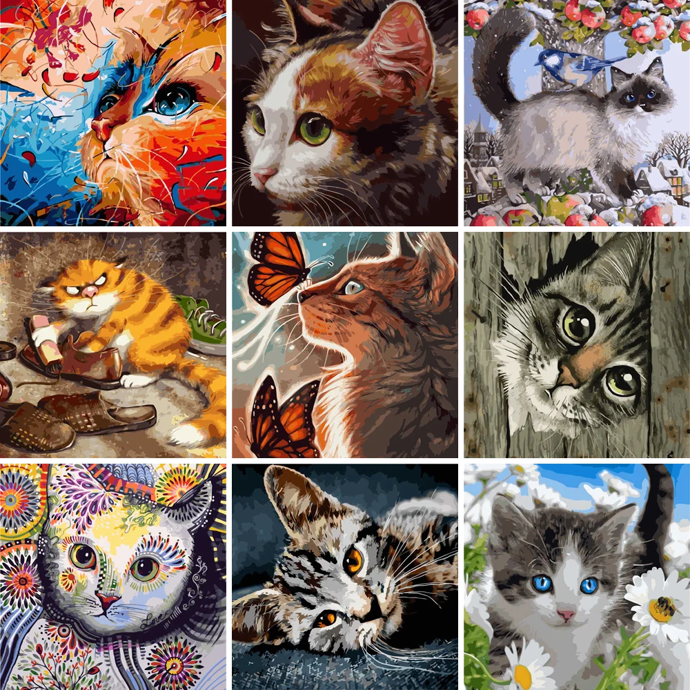 

Картина для рисования по номерам Идейка Комочек счастья 40x50 см.набор для раскрашивания живопись Кот,Рисуй сами художником,раскраска по номе...