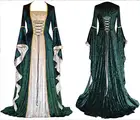 Новинка, средневековое платье, костюмы на Хэллоуин для женщин, косплей, дворец, благородные длинные халаты, костюм принцессы с рукавом-колокольчиком в старинном стиле