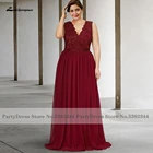 Элегантное Бордовое платье Lakshmigown для матери невестыжениха, свадебные платья для гостей, кружевные аппликации, платья для вечеринки