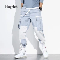 men new spring hip hop pants club singer stage costume trousers ribbons streetwear joggers sweatpants hombre