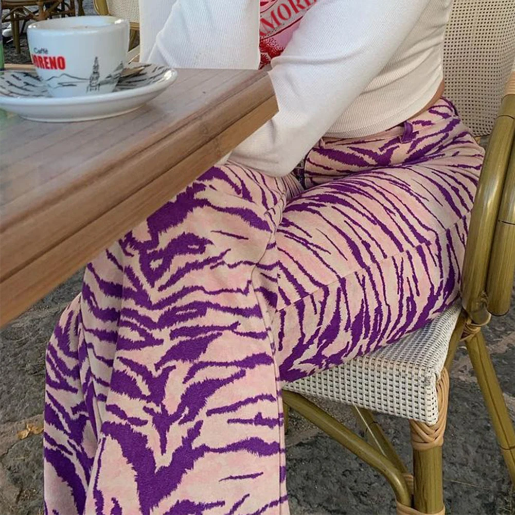 Узкие длинные брюки ZEBERY с принтом зебры женские брюки-Капри на молнии Y2K высокой