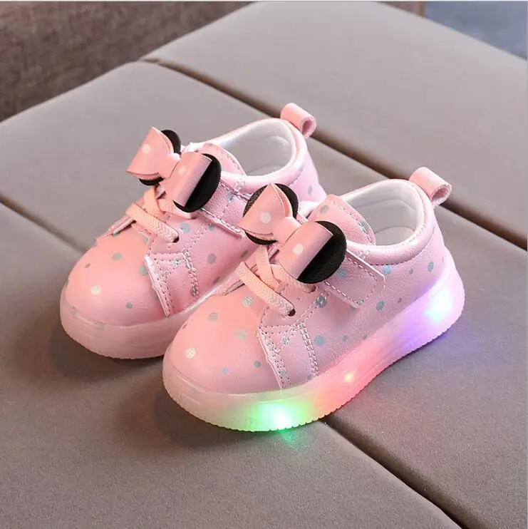 Светящаяся обувь для детей с героями мультфильмов Диснея Минни Маус Новая