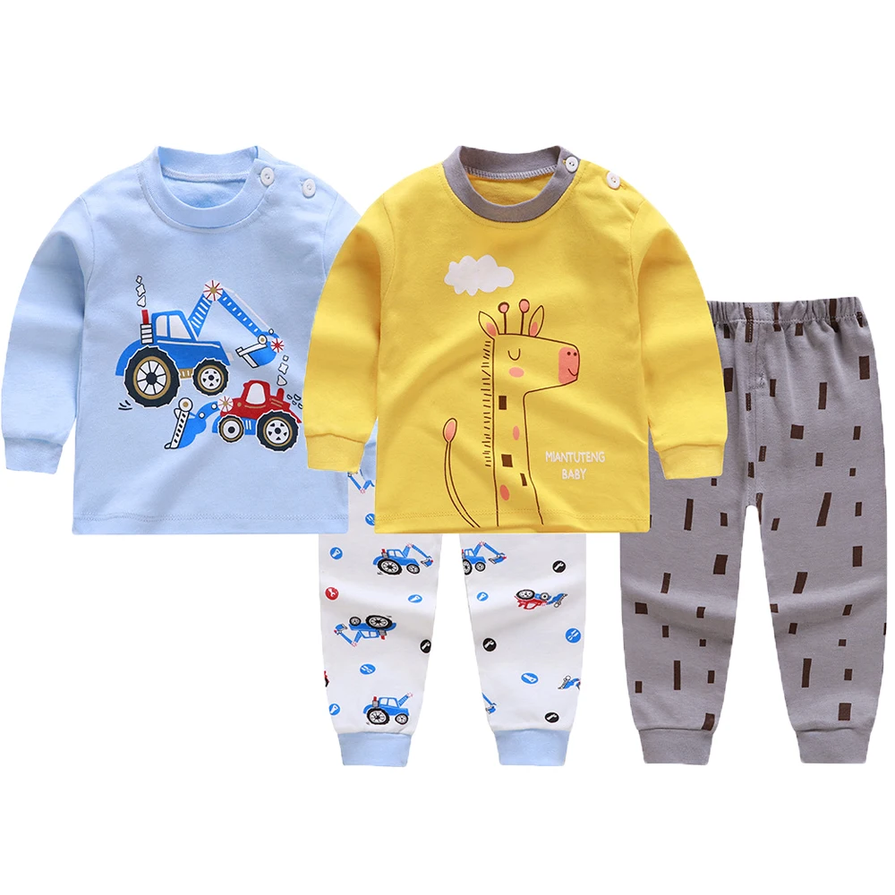 

От 0 до 6 лет комплекты одежды для мальчиков и девочек, весенне-осенний хлопковый костюм с героями мультфильмов для мальчиков, рубашка + штаны, комплект одежды из 2 предметов, детский подарок на день рождения