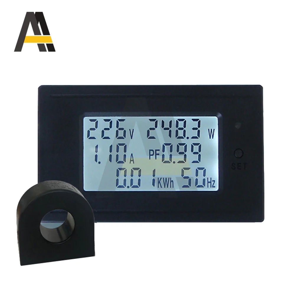 

6 IN 1 AC Digital LCD Ammeter Voltmeter 80-260V 5A 10A 20A 100A 1100W 2200W 4400W Electric Volt Amp Power Meter Power Monitor