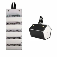 5 slot travel sunglasses organizer collector pu eyeglasses storage case box multiple hanging eyewear holder display wholesale