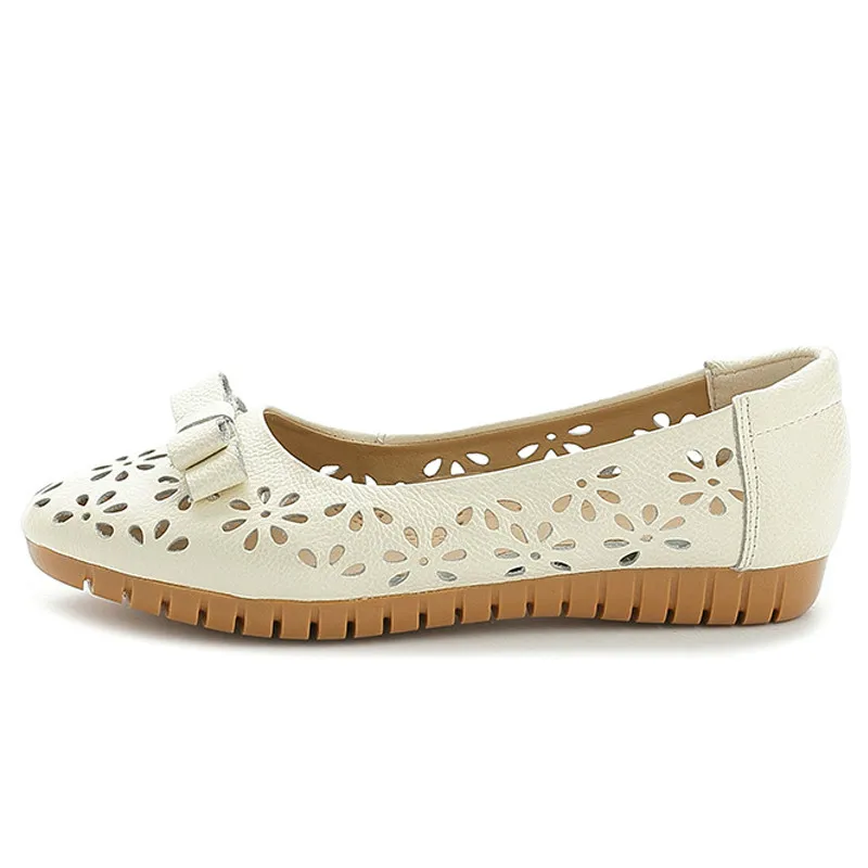 Gykaeo/2019 г. летние туфли на мягкой подошве для мам лодочки из натуральной кожи