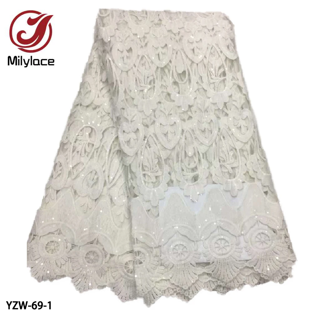 

Pretty African Swiss Lace Fabric Soft Water Soluble Embroidered Fabric for Nigerian Lace Fabric 2021 High Quality YZW-69