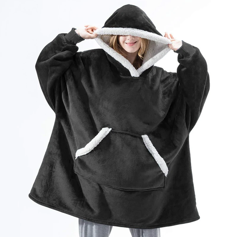 

Oversized Hoodies Sweatshirt Women Winter Hoodies Fleece Giant TV Blanket With Sleeves Pullover Oversize Women Hoody Sweatshirts