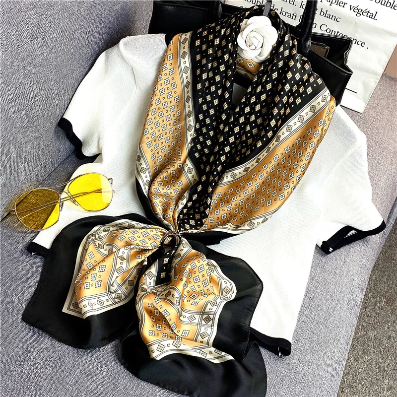 

Fashion Summer Silk Scarf Women Scarves for Hair Neck Cover Female Kerchief Bandana Hijab Bufanda de seda Foulard carre femmes