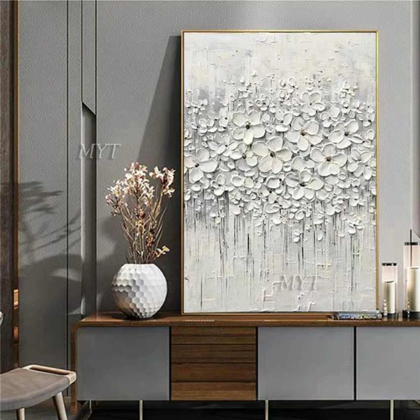 Абстрактный нож, 3D цветочные картины, домашний декор, настенное искусство, ручная роспись, цветы, масляная живопись на холсте, ручная работа, цветочные картины